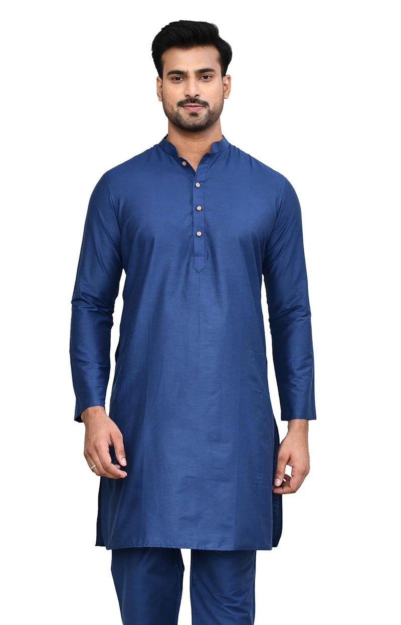 POLY2FAB Hathkargha Cotton Kurta for Men | Full Sleeve Regular Fit Kurta with Mandarin Collar | Traditional, Festive & Wedding Ethnic Wear - Image 1